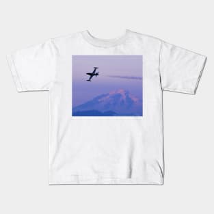 T-33 over Mount Baker at Dusk Kids T-Shirt